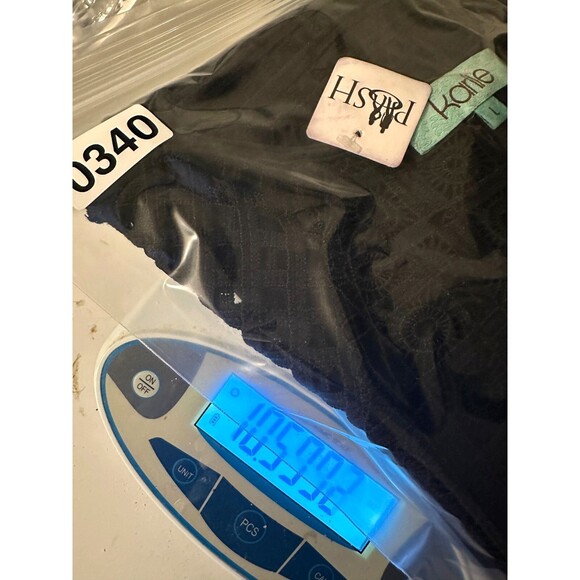 KARLIE Dress Women L Black Lace Eyelet Crochet Short Slv Sheer Boho Indie NWT - Picture 9 of 9